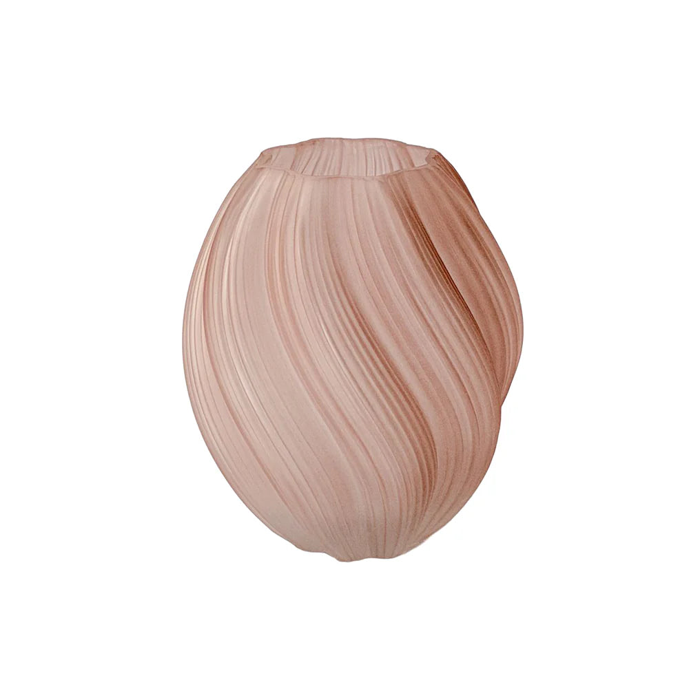 Grand vase tourbillonné torsadé - Rose