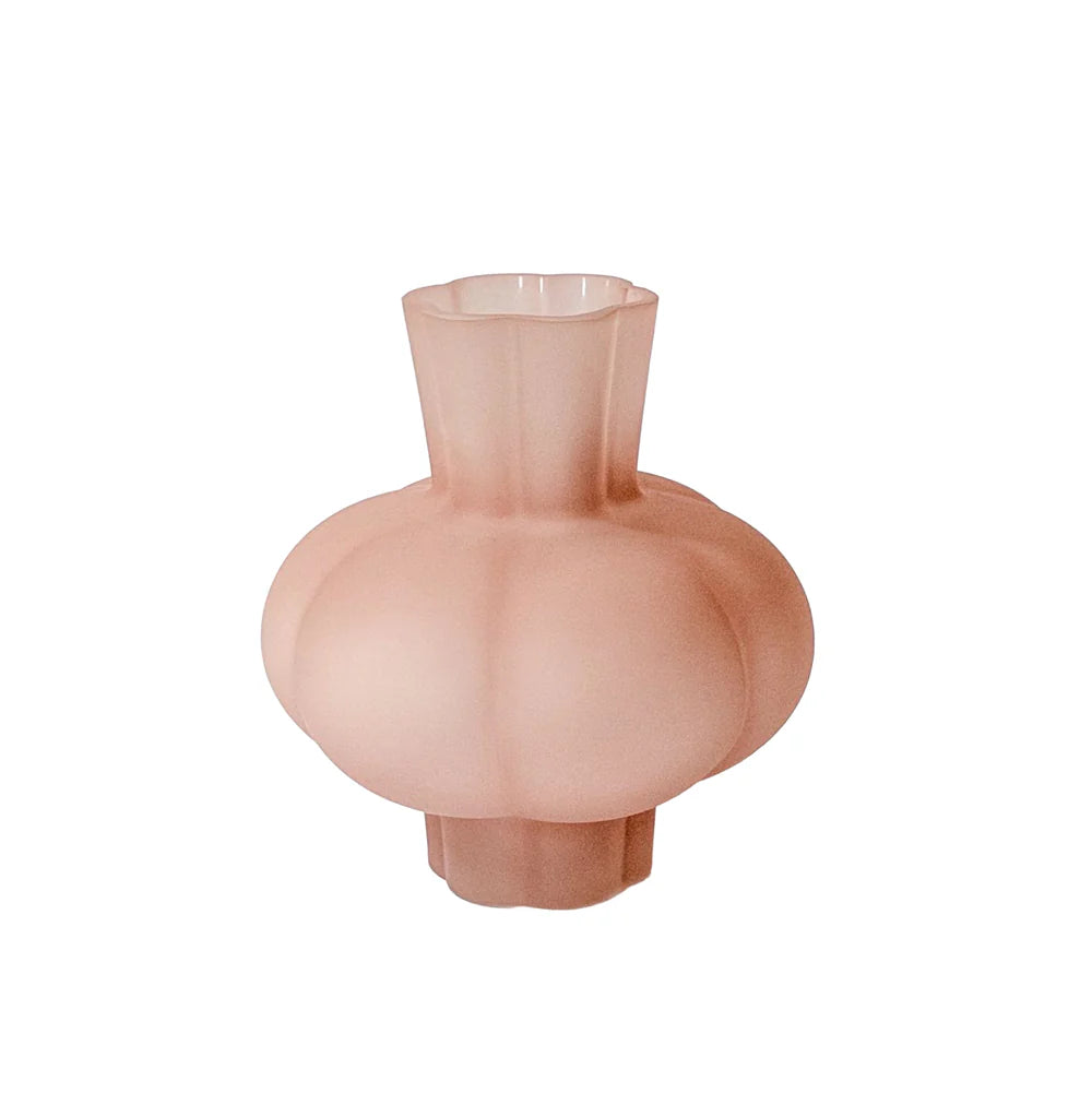 Vase tulipe cannelé - Rose