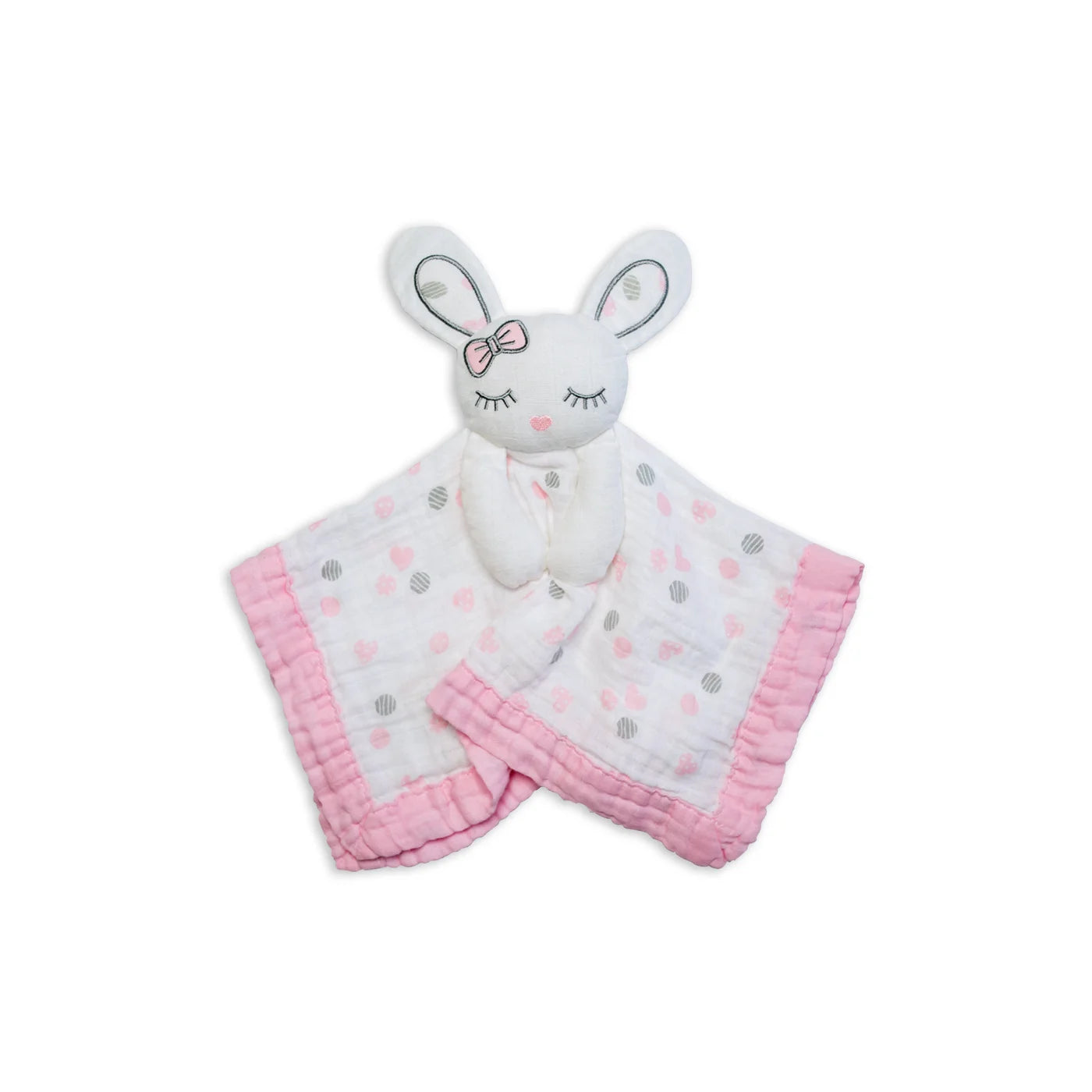 Baby Lovey - Cotton Muslin Pink Bunny