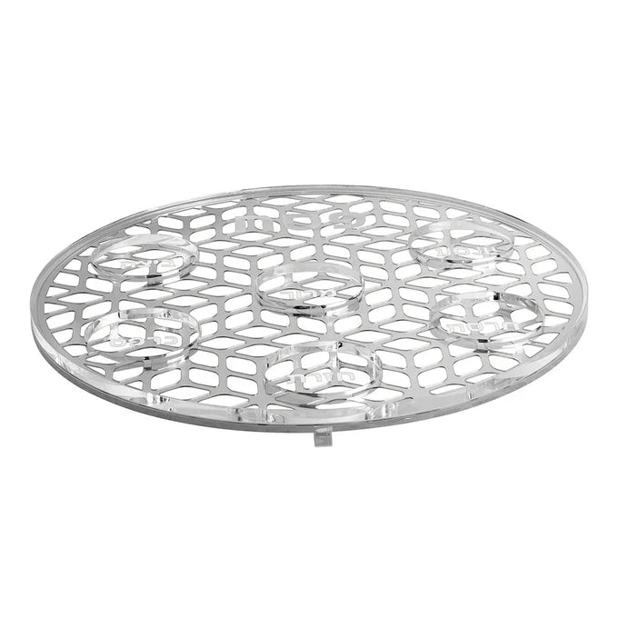 lucite lasercut seder plate - silver
