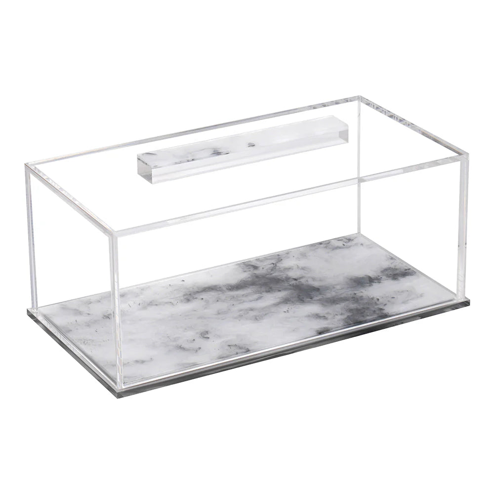 Lucite Pearl Rectangle Cake Dome - Grey