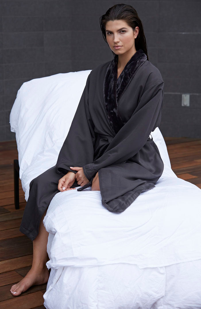 Personalized Hotel Collection Unisex Microfiber Shimmer Lined Robe