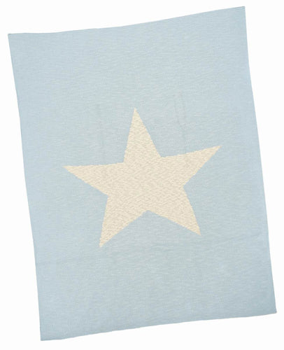 Couverture personnalisée - Bleu avec étoile crème