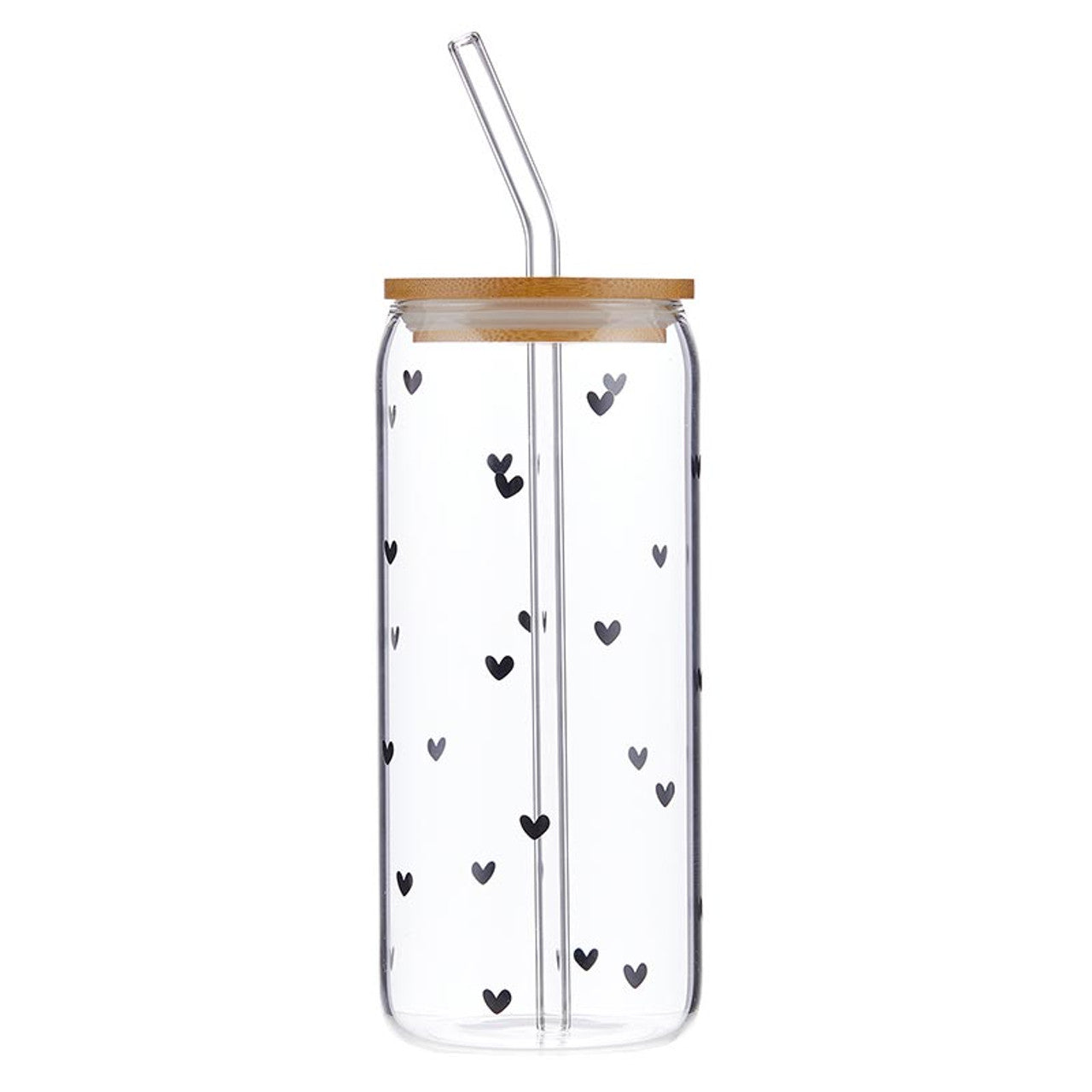 Glass Cold Brew Tumbler - Black Hearts