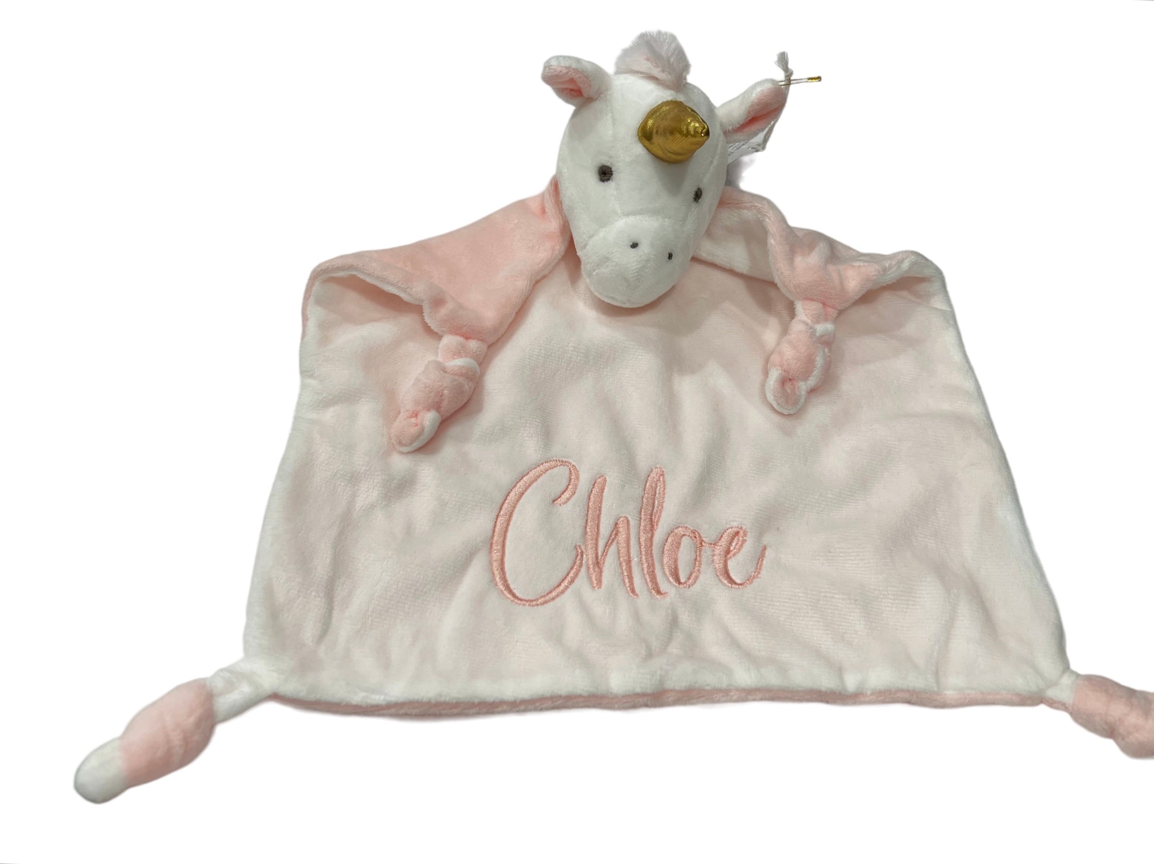 Personalized Baby Lovey - Plush Unicorn
