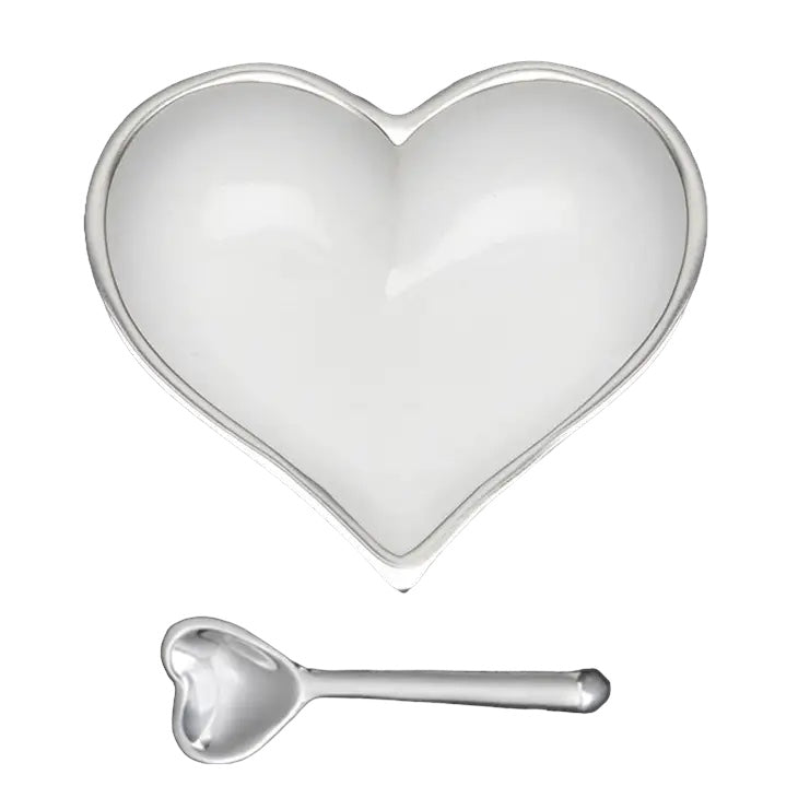 Heart BOWL  w/ Heart Spoon -Matte White