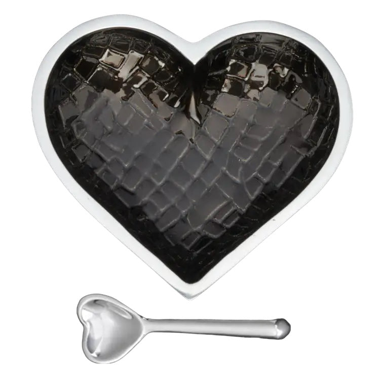 Croco Black Heart with Heart Spoon