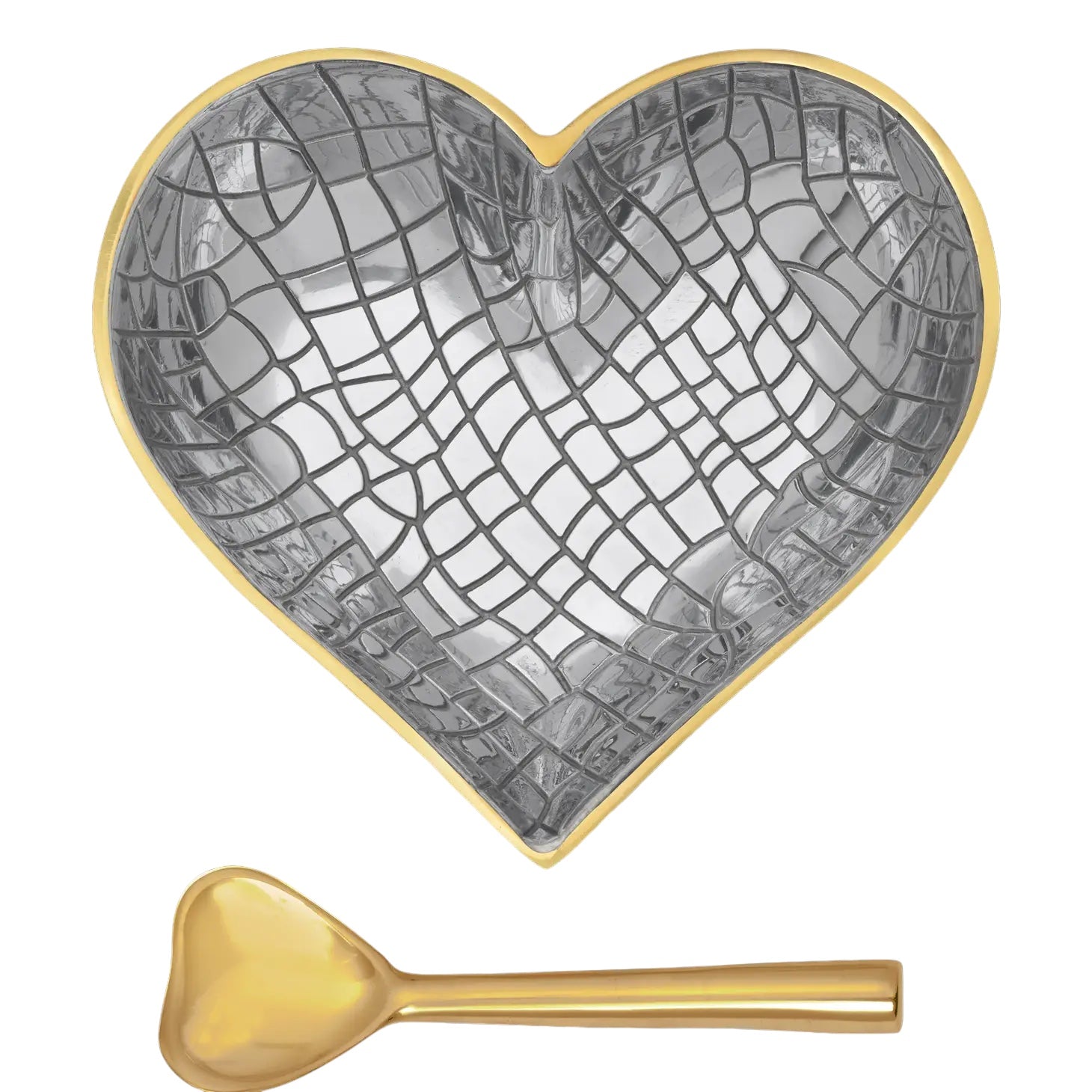 Gold & Silver Croco Heart with Gold Heart Spoon