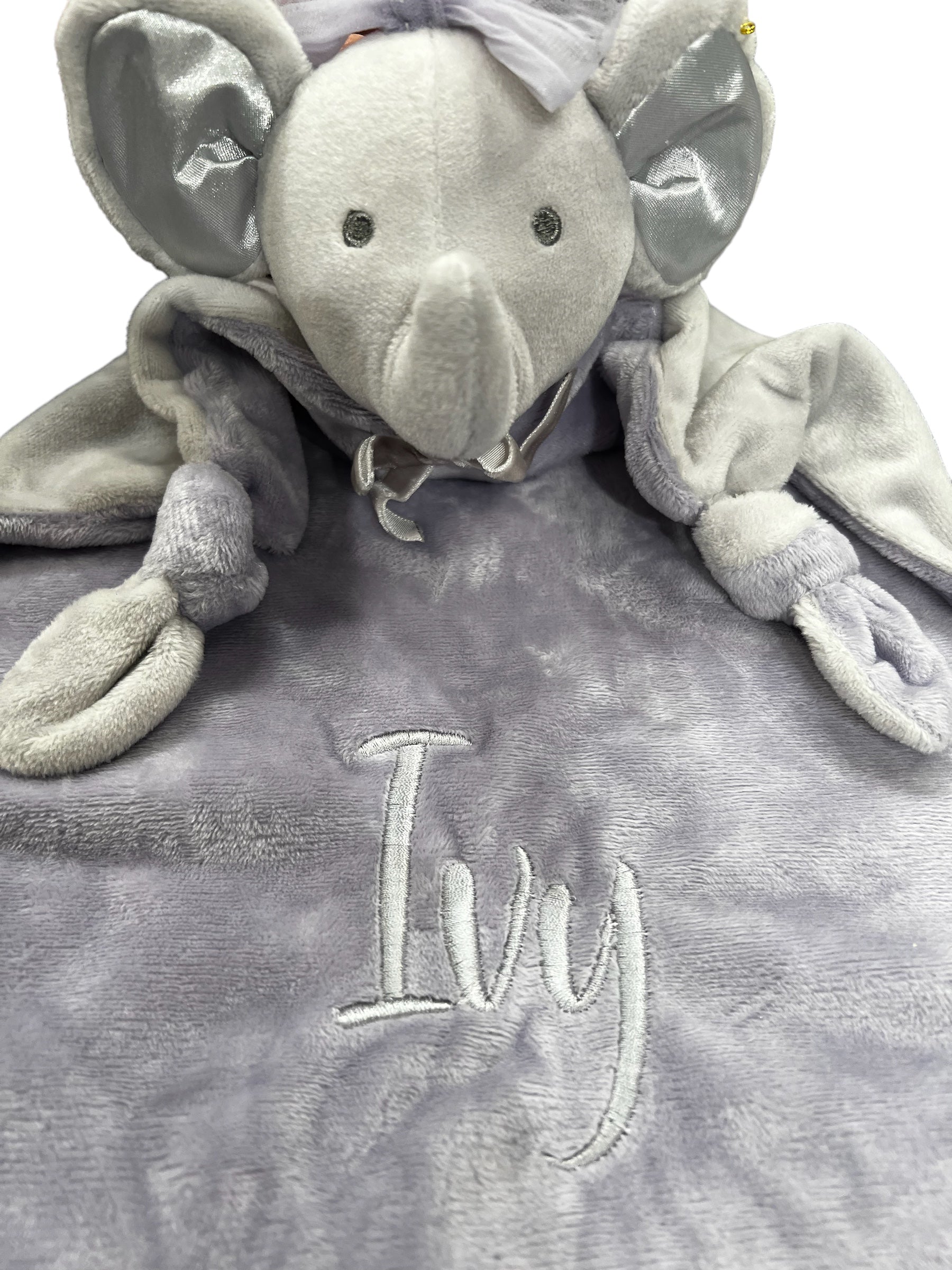 Personalized Baby Lovey - Lilac Elephant