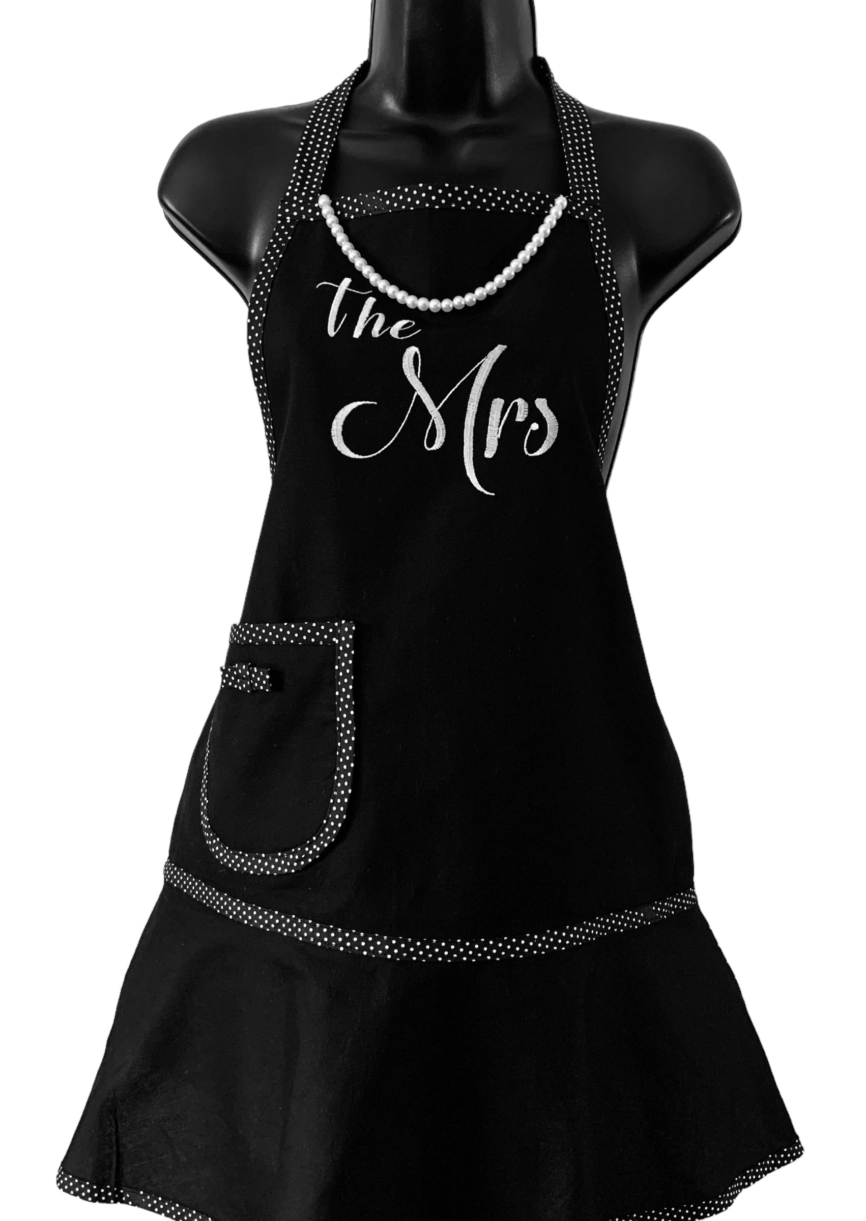 My Little Black Apron With Pearls- The Mrs