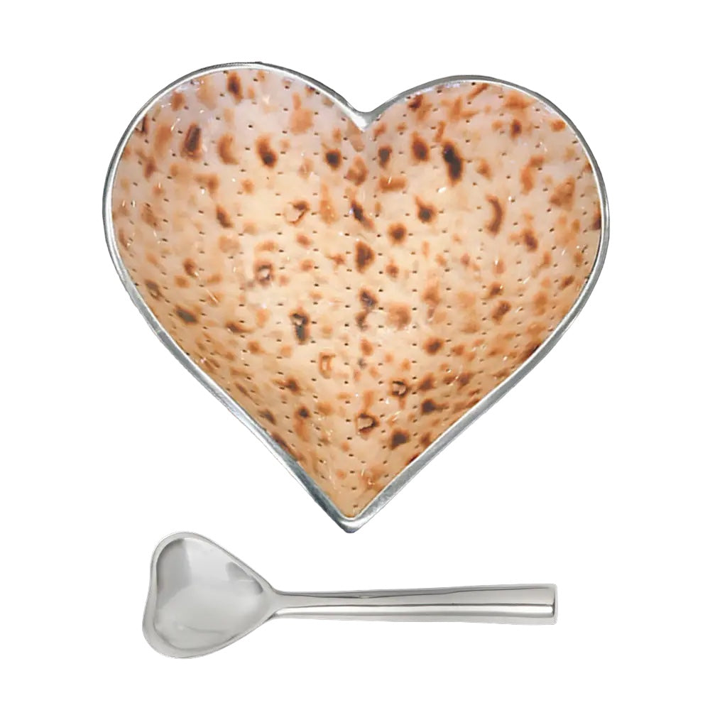 Happy Matzah Heart with Heart Spoon