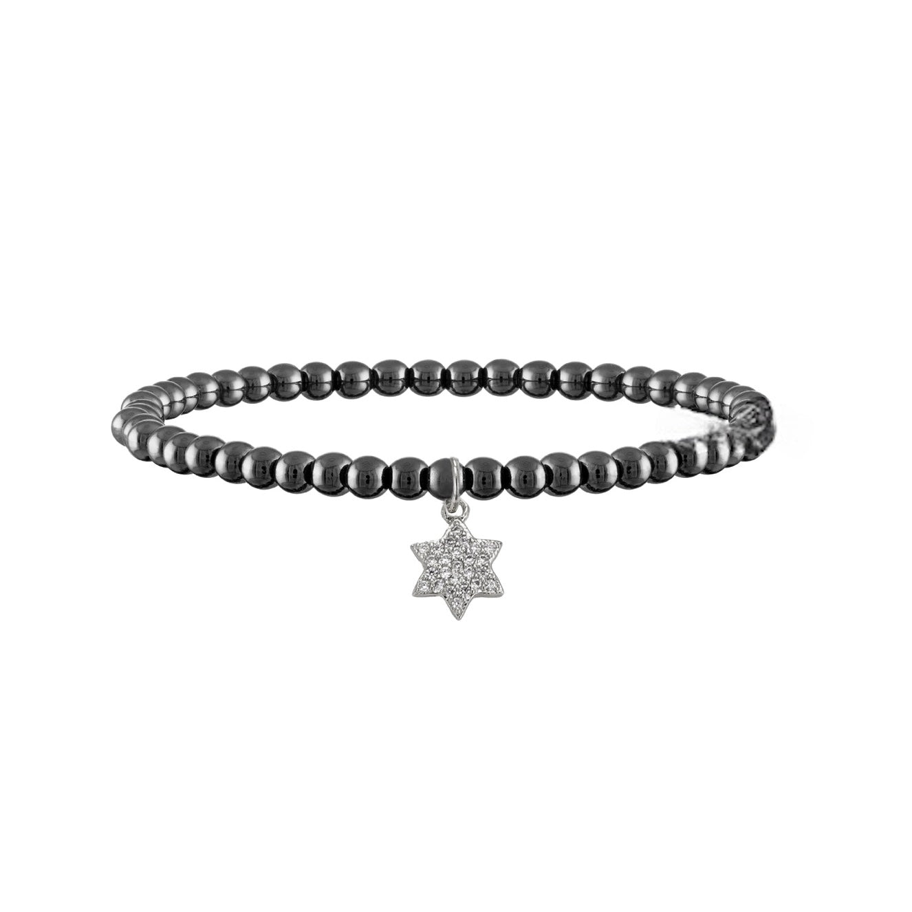 Gunmetal/silver Star of David bracelet
