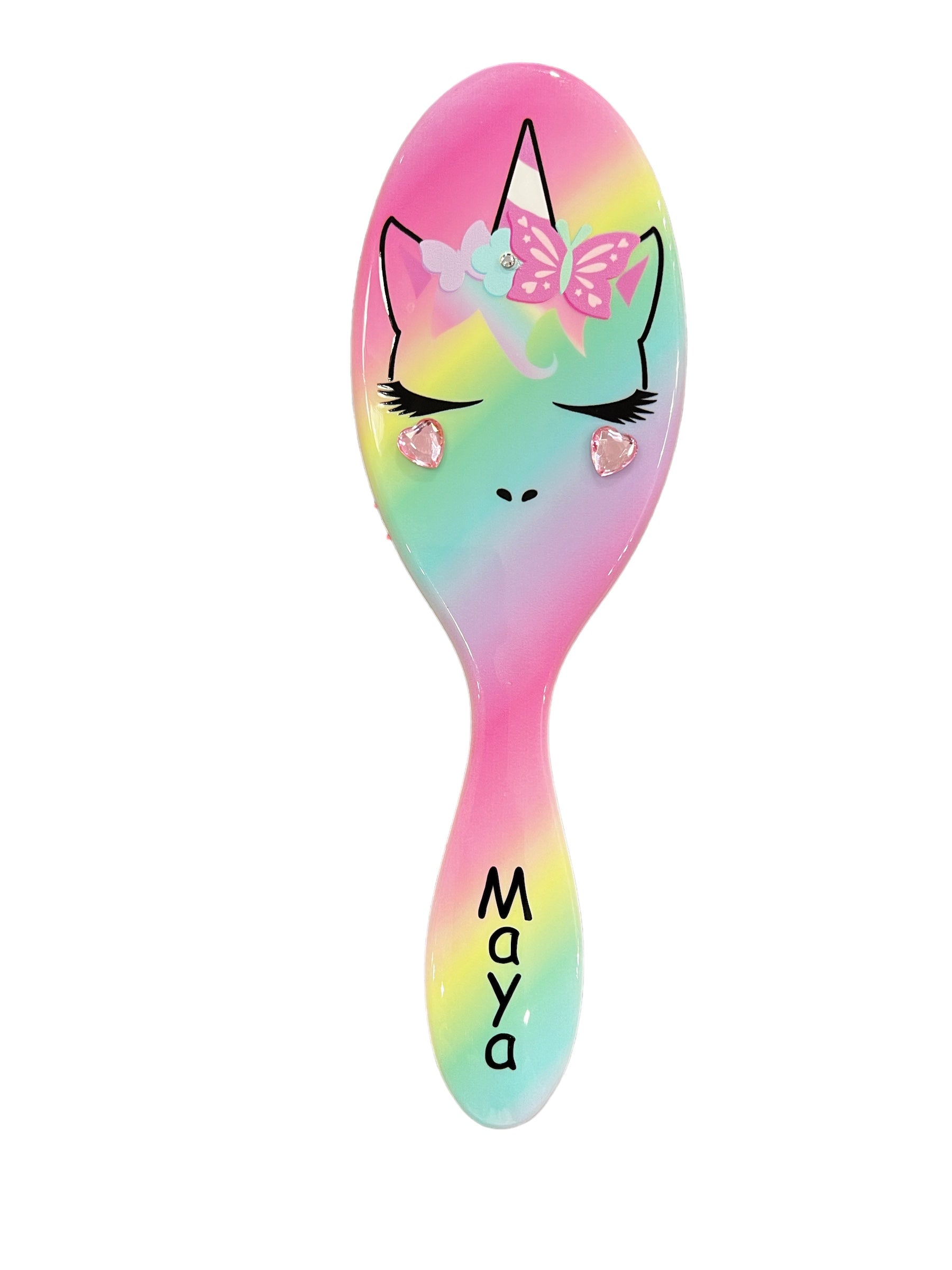 Personalized Unicorn Ombre Print Round Hair Brush