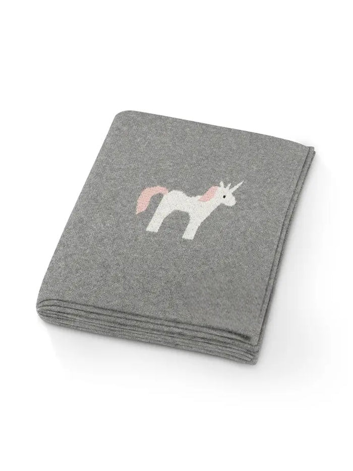 Personalized Blanket - Grey Unicorn