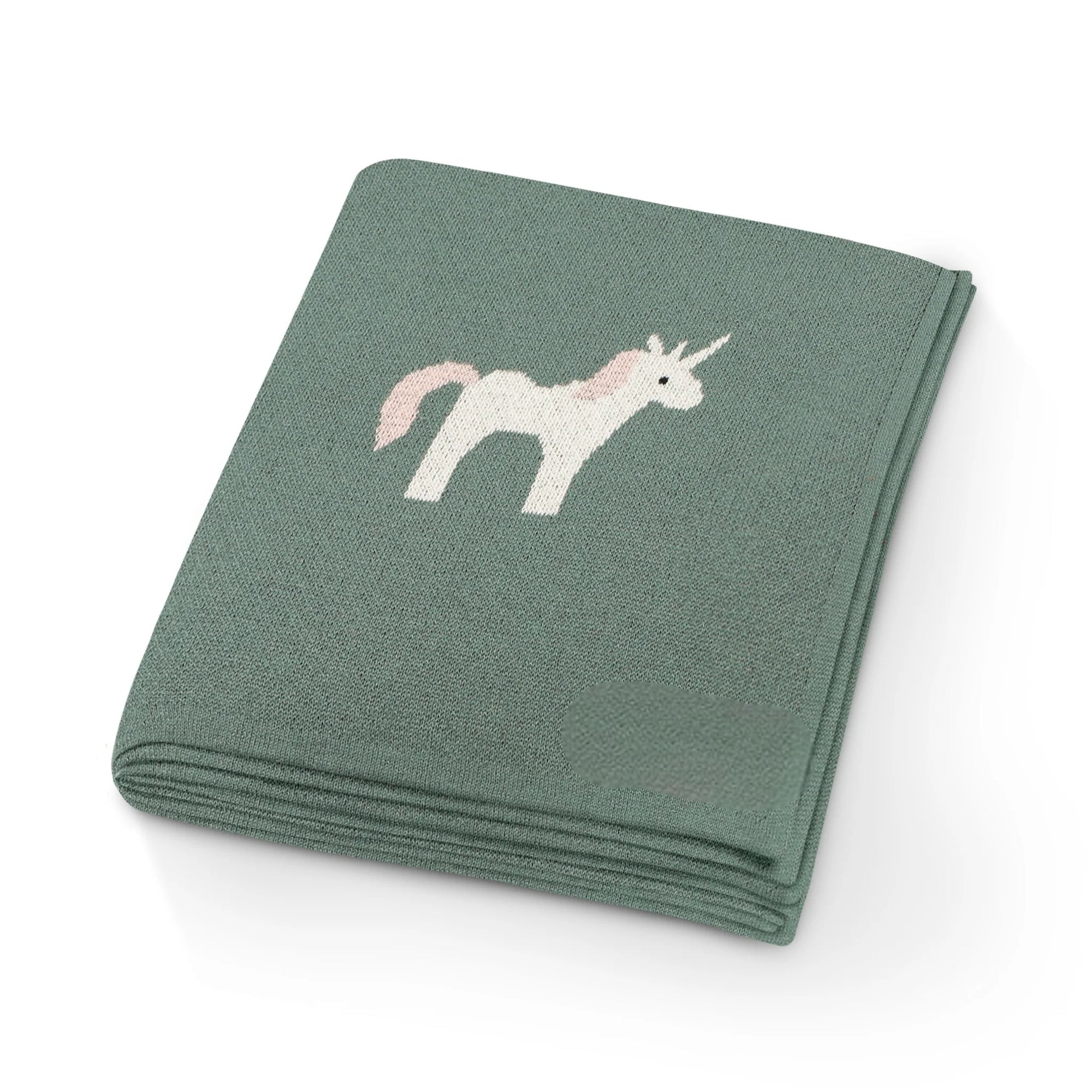 Personalized Blanket - Green Unicorn