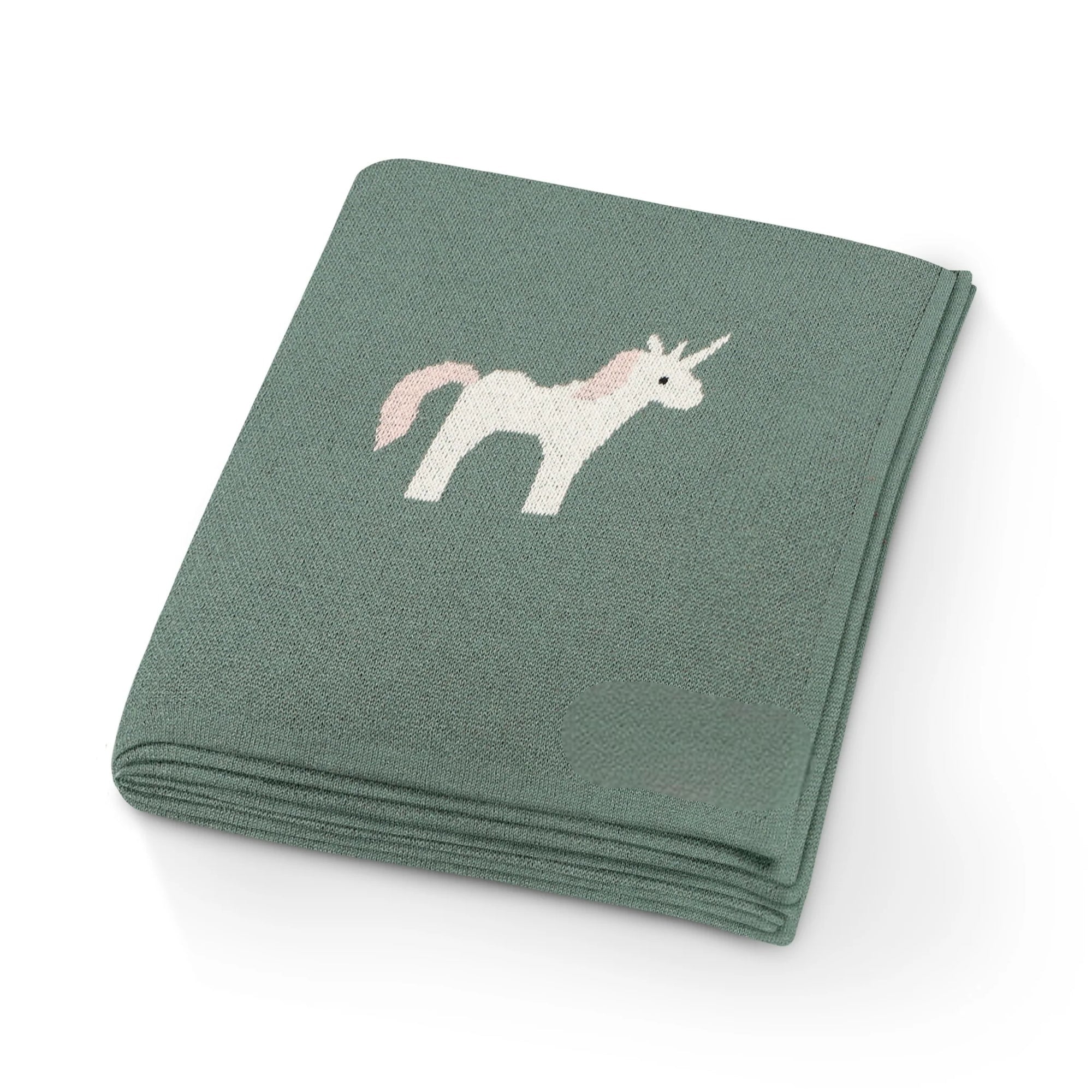 Personalized Blanket - Sage Green Unicorn