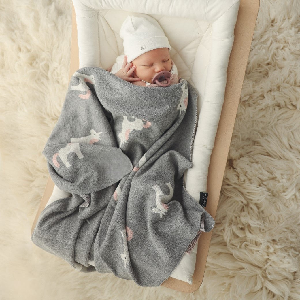 Personalized Blanket - Grey Unicorn