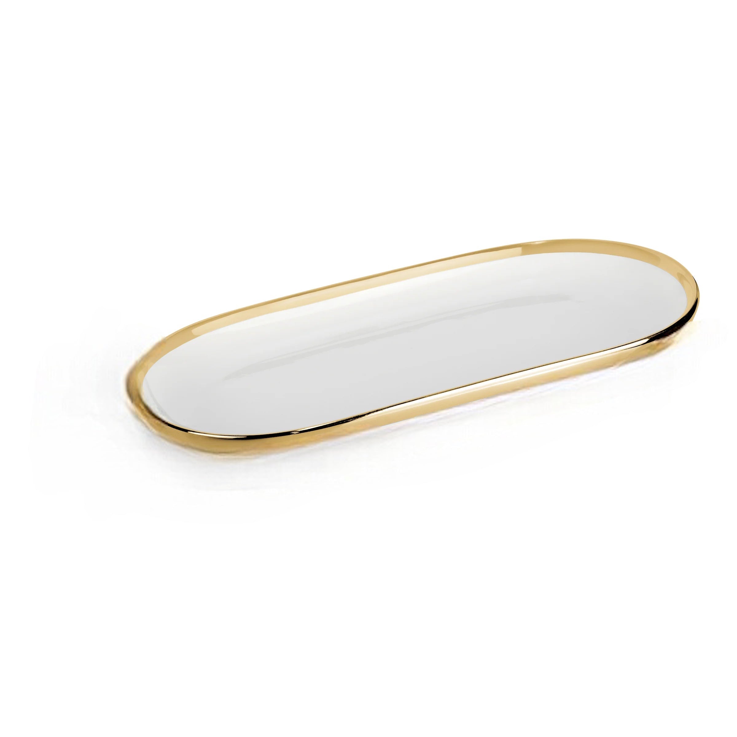 Porcelain Tray - White and Gold