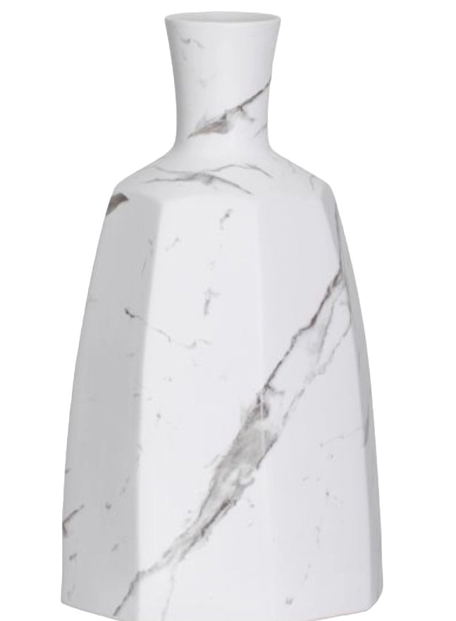 Marble Faceted vase - small