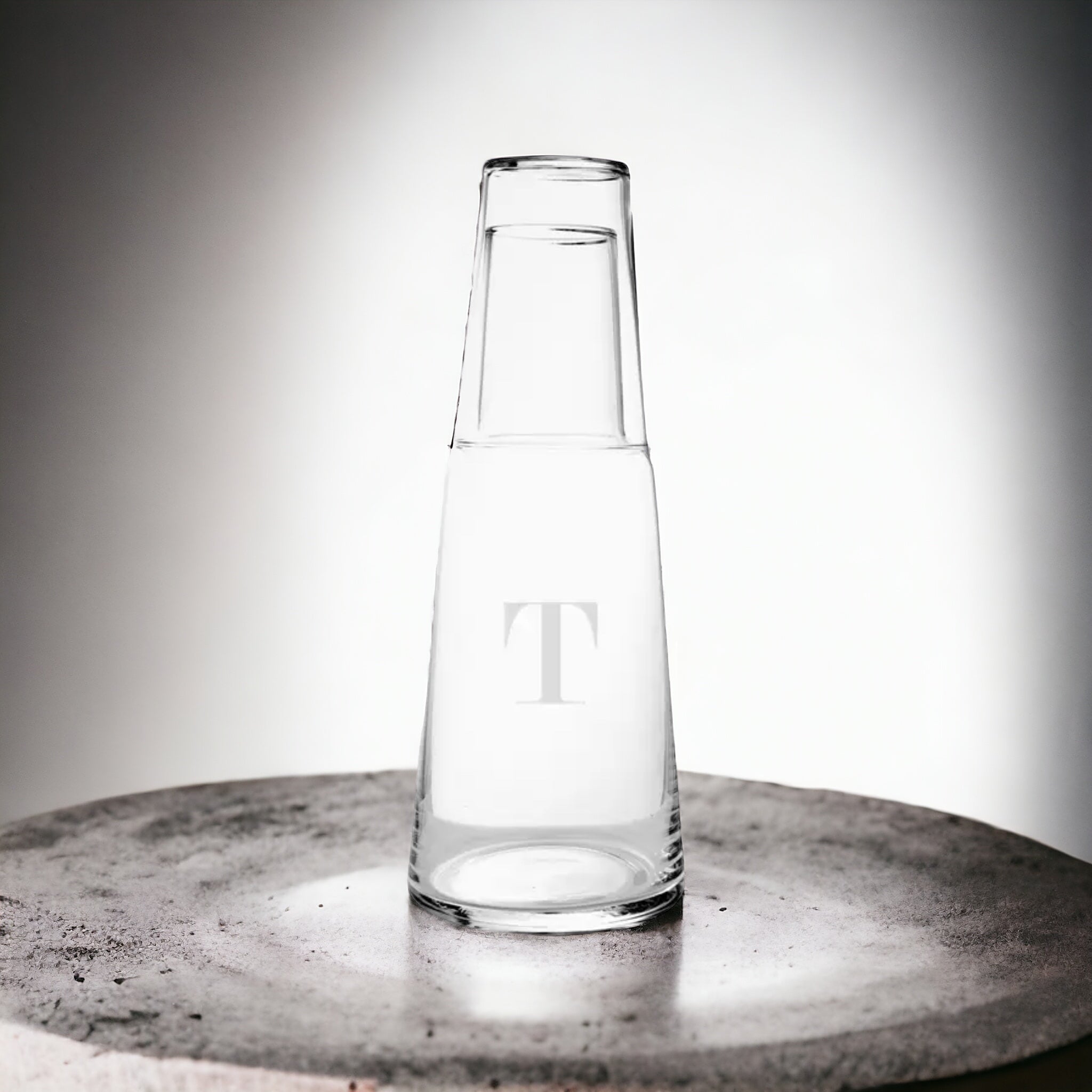 Initialed Glass Water Carafe Set