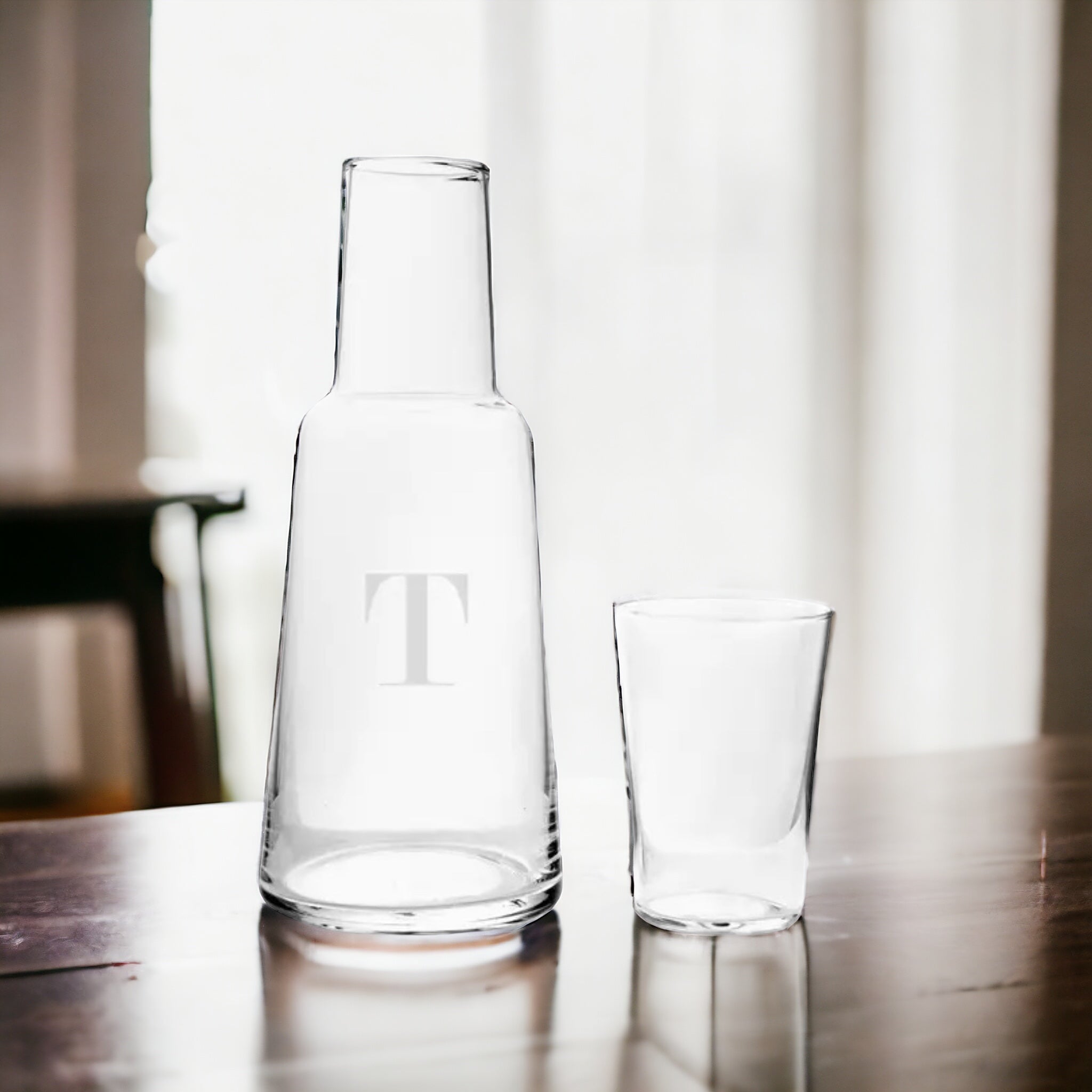 Initialed Glass Water Carafe Set