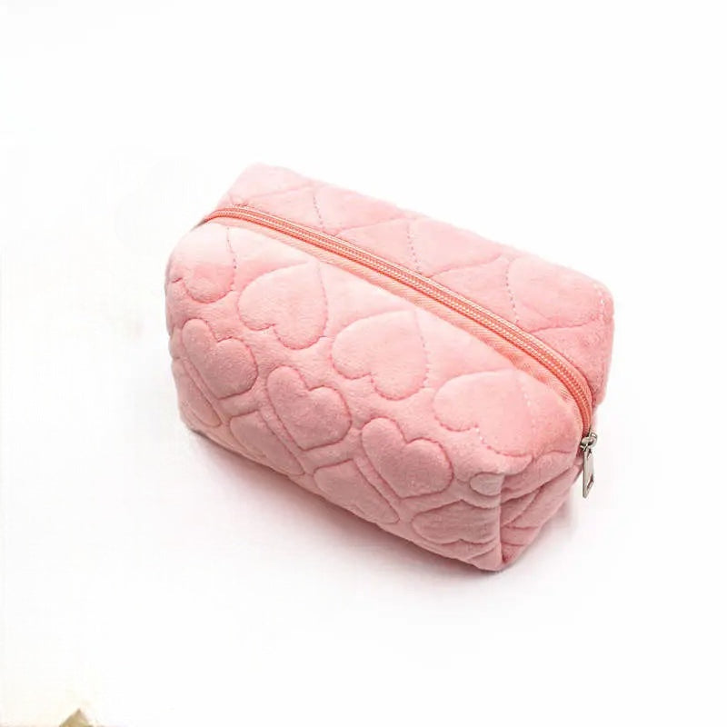 Quilted Hearts Cosmetic Bag, Pink