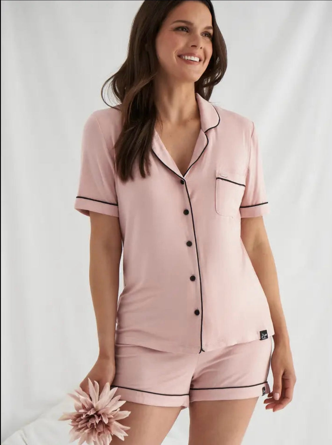 Pretty You London Bamboo Shirt and Short Set in Pink