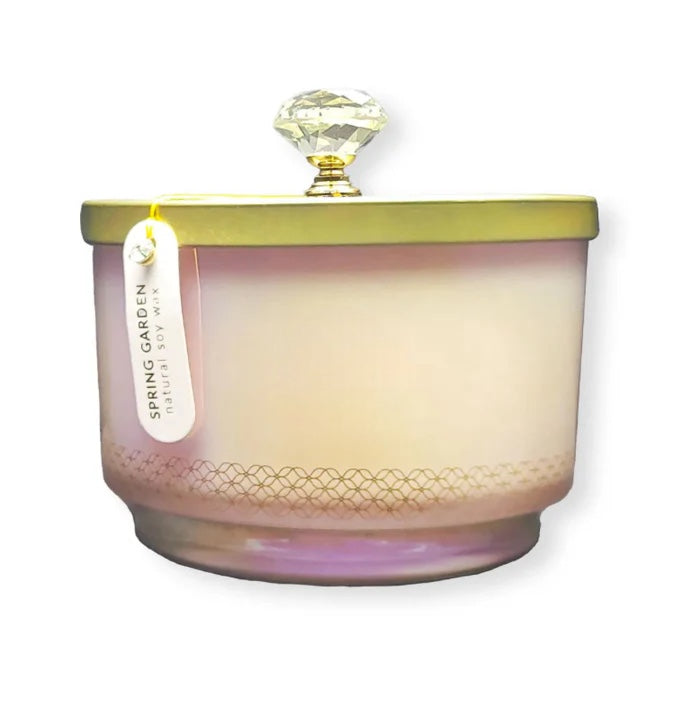 16oz Footed Dish Candle - Spring Garden