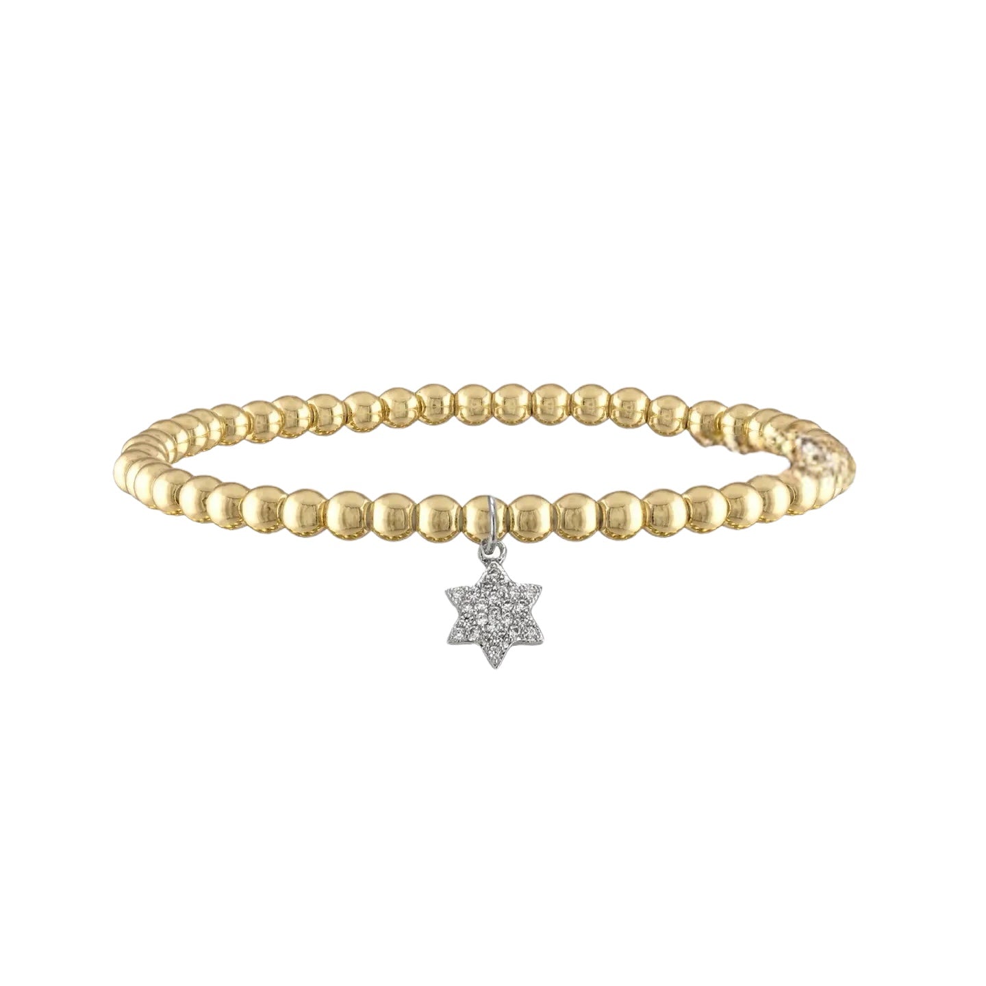 Gold/Silver Star of David big beaded bracelet