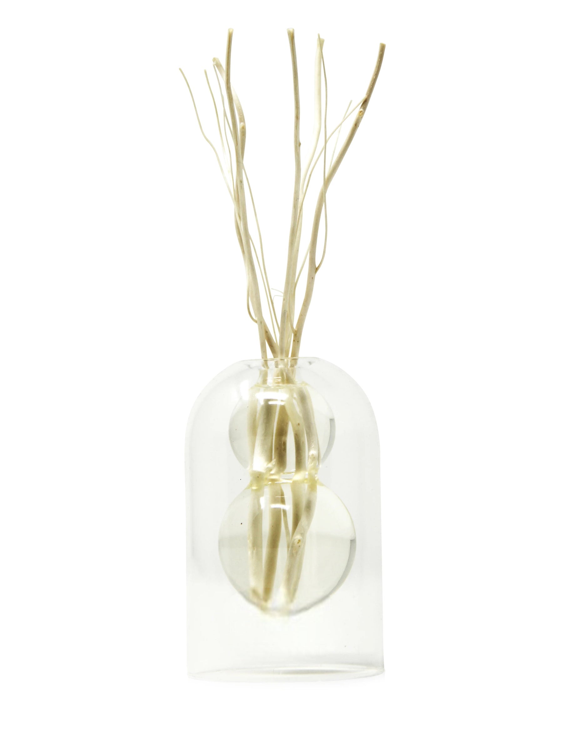 Clear Reed Diffuser With White Circular Inlay - Lily Of The Valley Scent