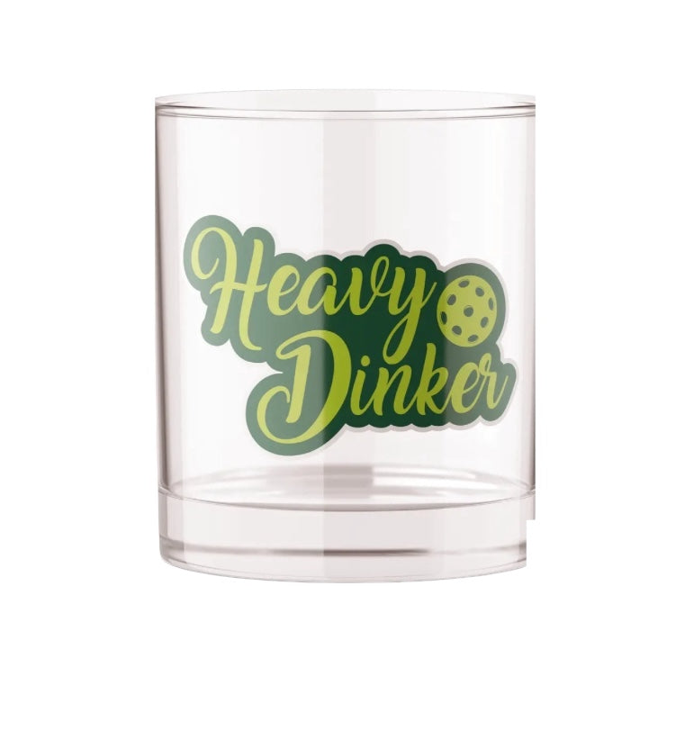 Pickleball Heavy Dinker Bourbon Whiskey Rocks Glass