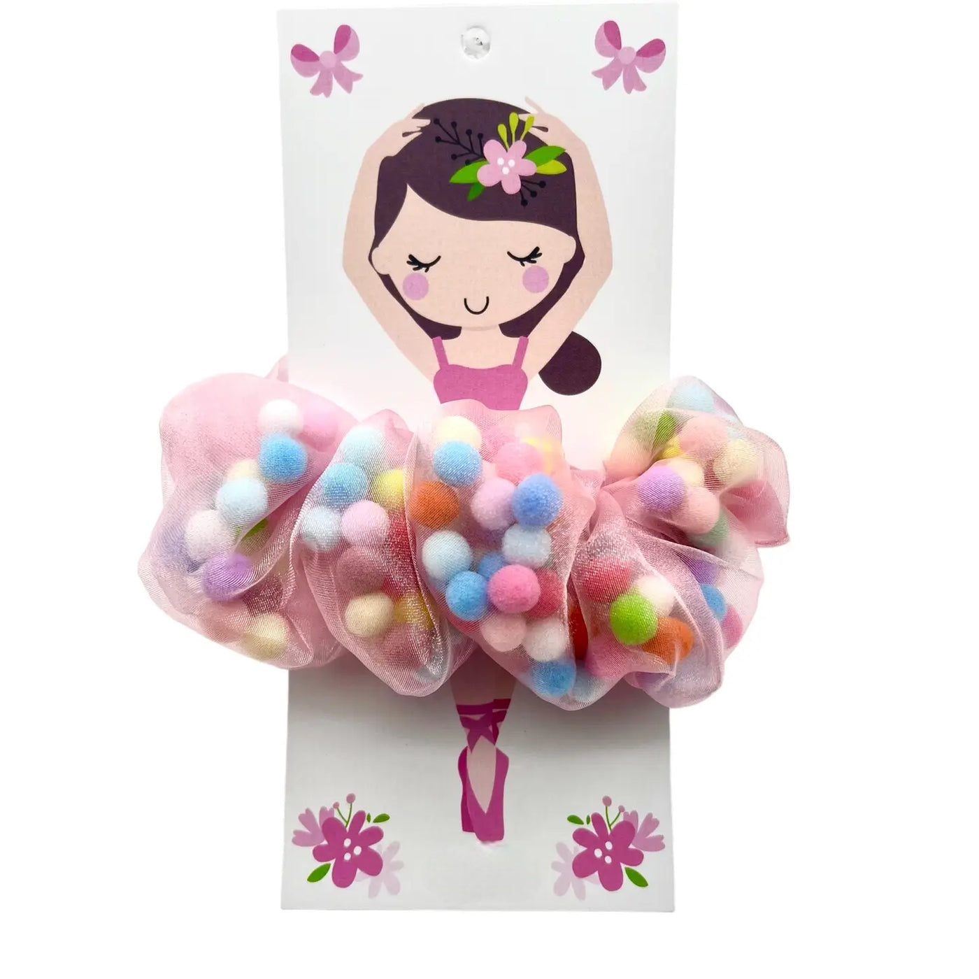 Ballerina Pom Pom Scrunchies