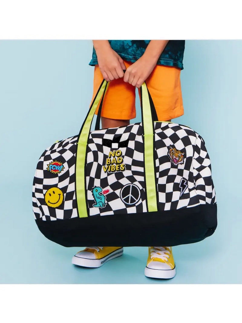 Checkered Print Duffel Bag