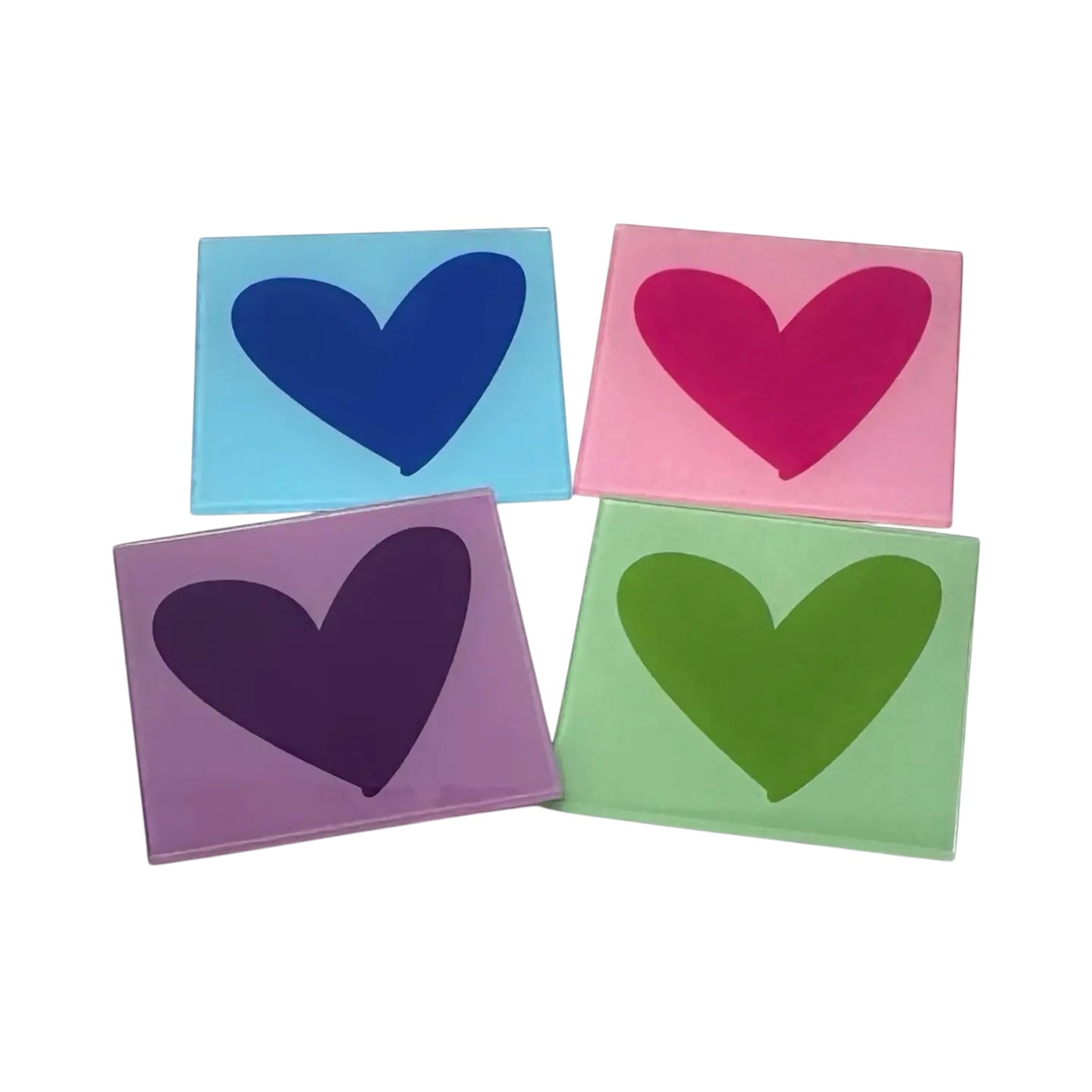 Modern Love glass coasters set of 4