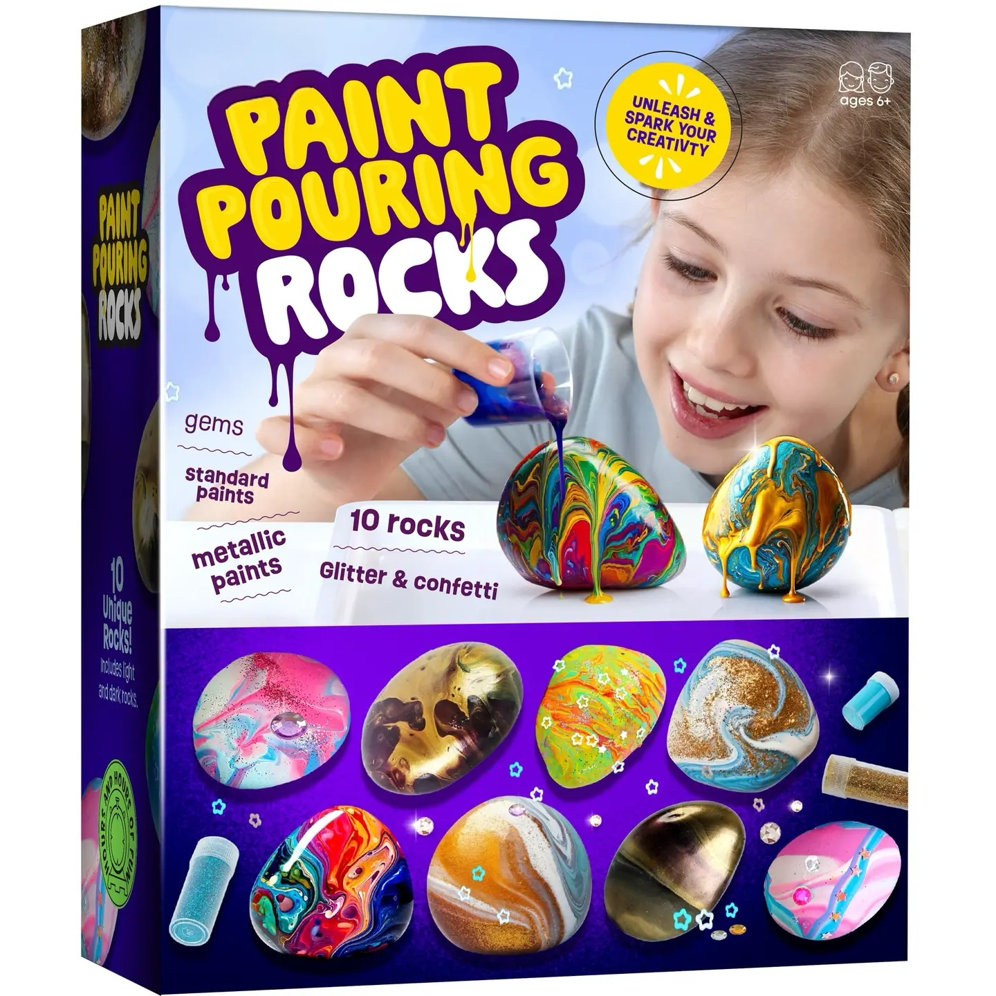 Paint Pouring Rock art