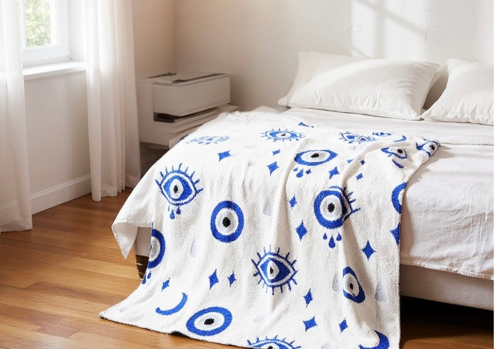 Evil Eye Reversible Throw Blanket