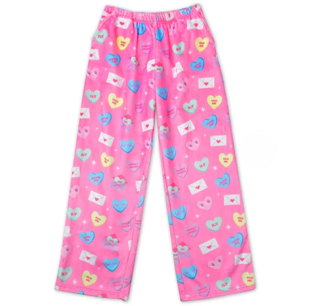 Pantalon en peluche avec notes d'amour