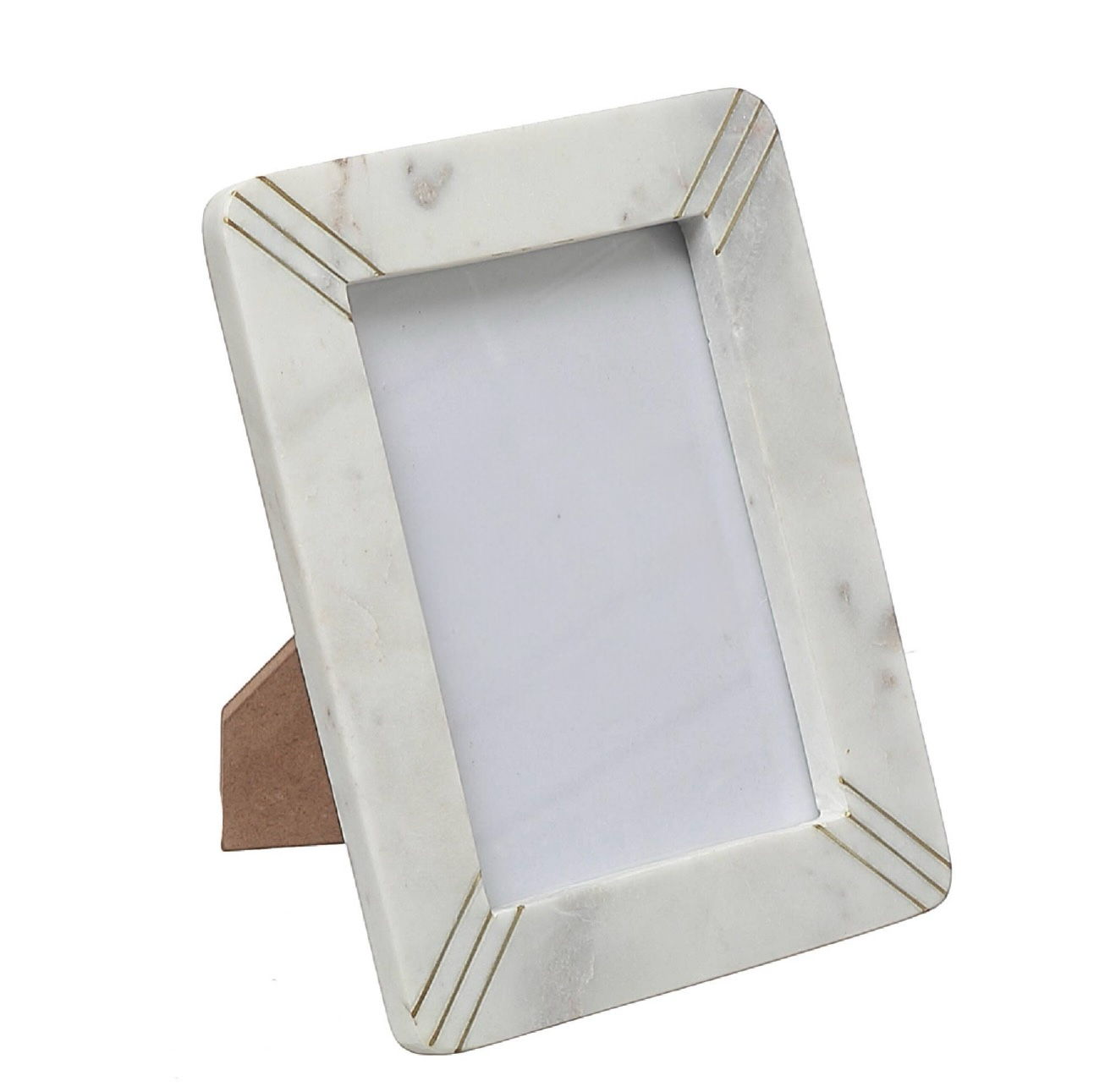 5"X7" Marble With Brass Inlay Picture Frame