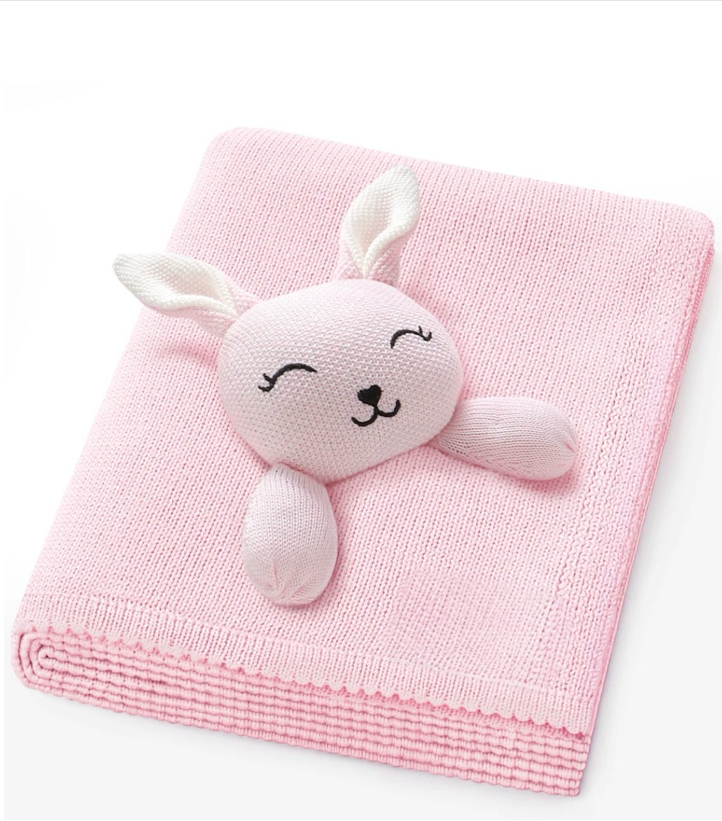 Blanket Lovey - pink bunny