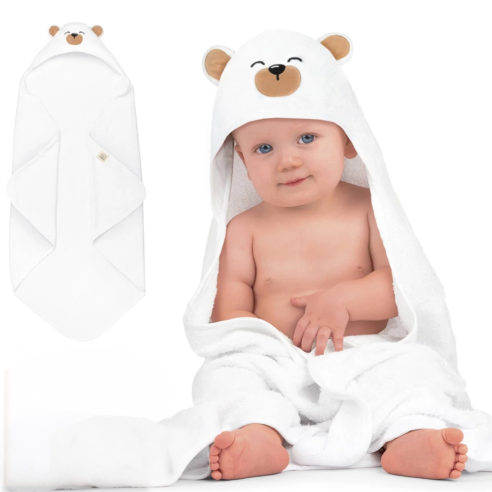 Personalized Cotton Bamboo Hooded Towel - Grizzly