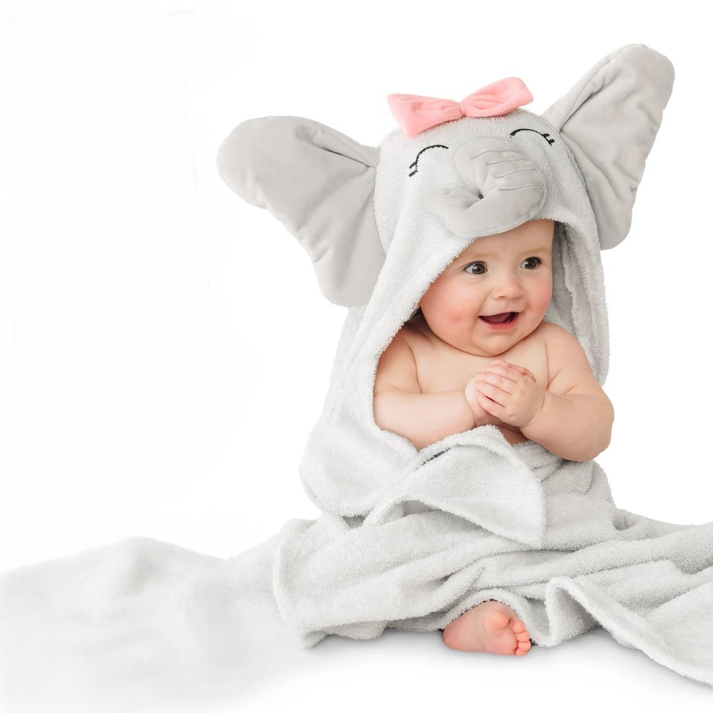 Personalized Terry Baby Hooded Towels - Ella