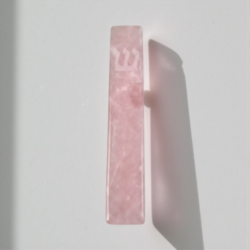 ROSE Quartz mezuzah