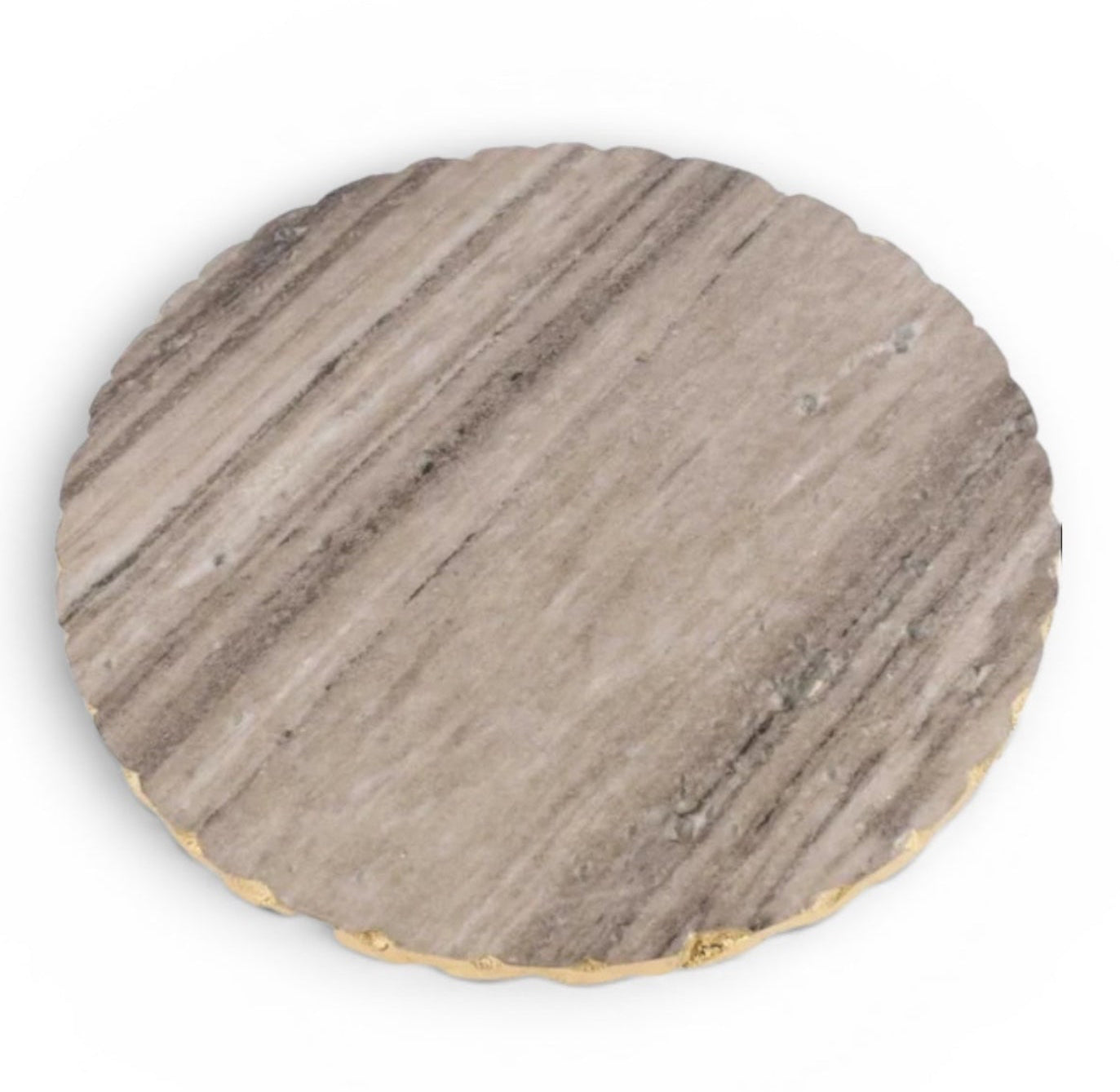Marble Lazy Susan Taupe/Gold - Medium