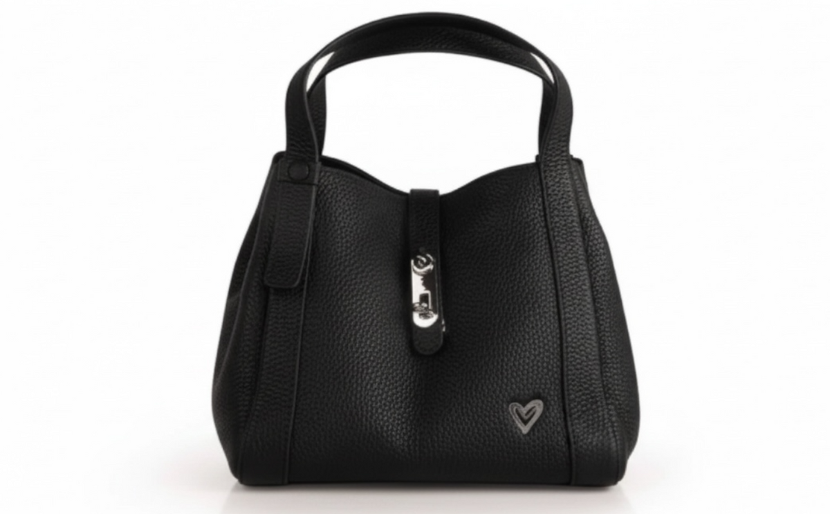 Genuine leather handbag - black