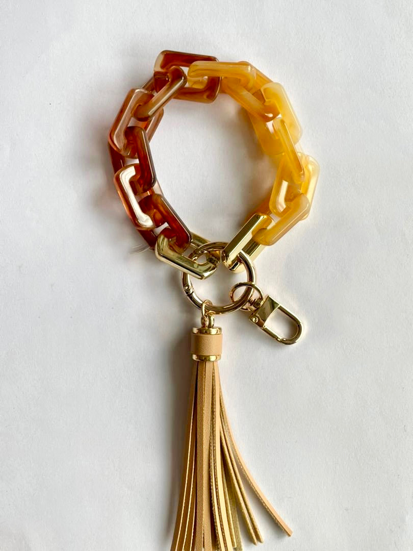 Resin Chain Link Wristlet - RTS Amber Ombre