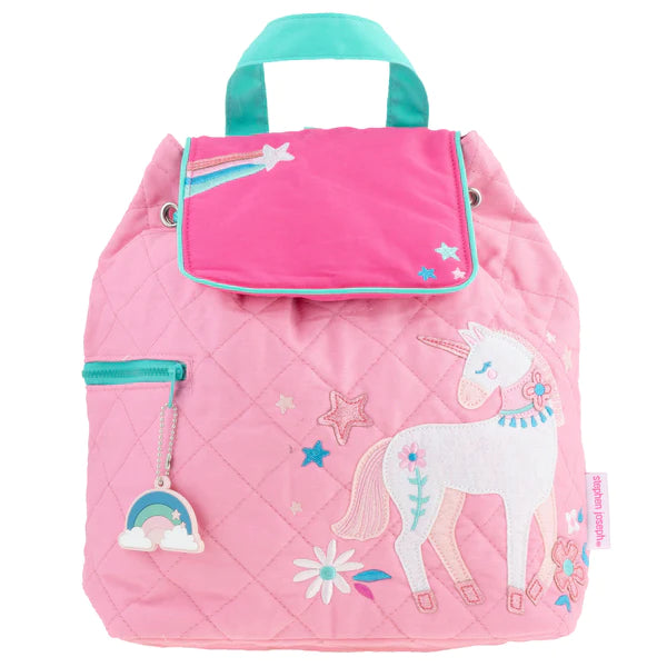 Personalized Quilted Backpack - Pink Unicorn