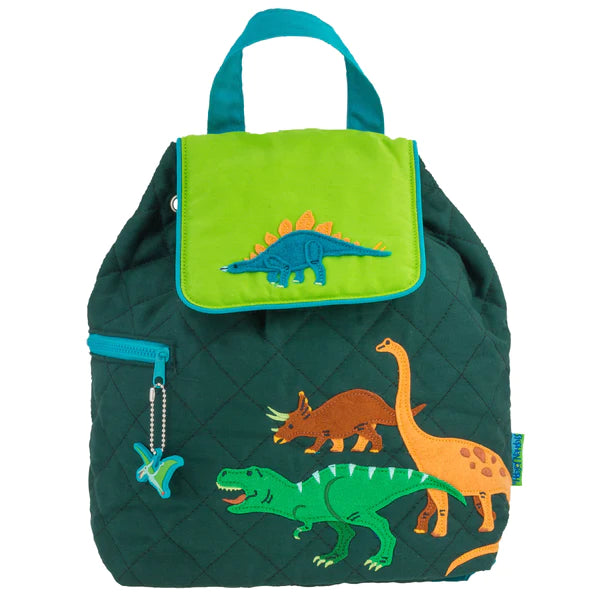 Personalized Quilted Backpack - Green Dino