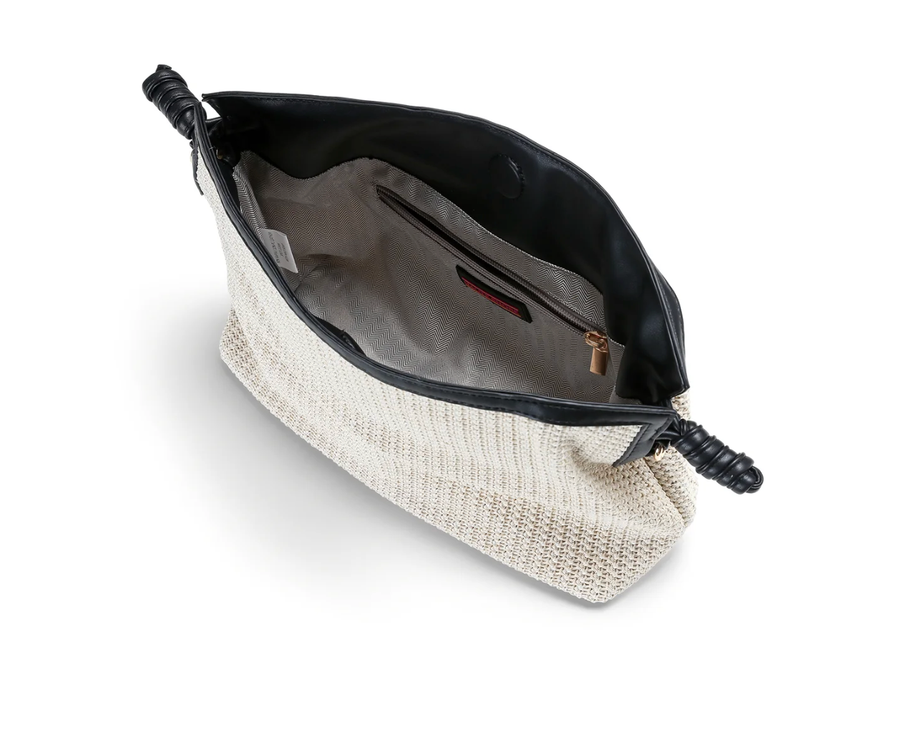 black trim woven convertible crossbody bag