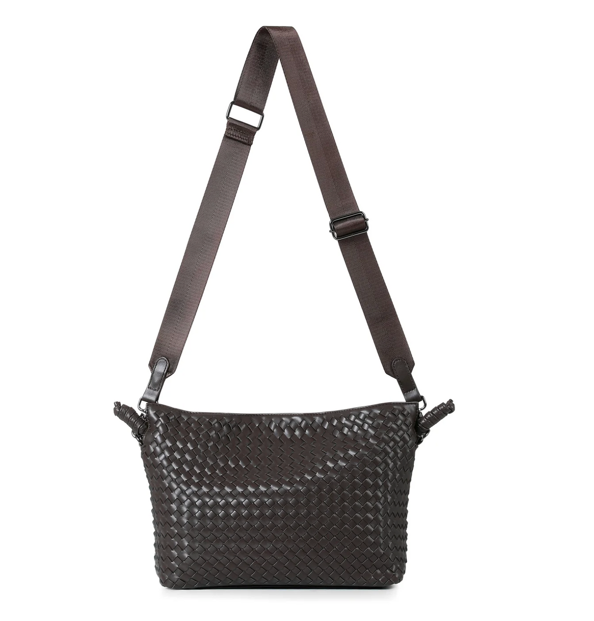 Sac cabas en cuir végan gaufré - noir