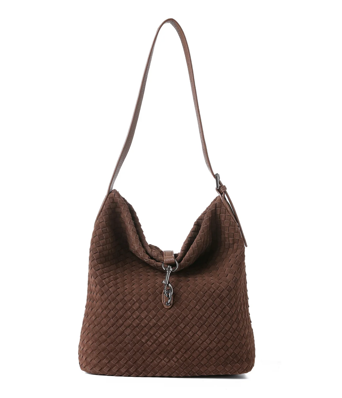 Sac cabas en cuir végan gaufré - noir